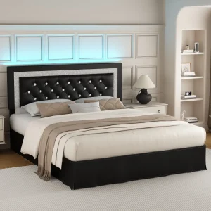 Queen Bed Frame with LED Lights