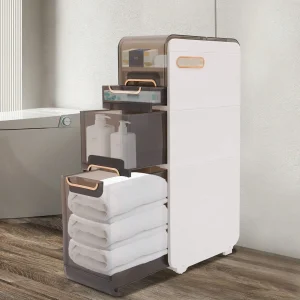 Bathroom Floor Cabinet W/3 Clear Drawers