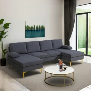 3-Piece Sofa Set, Solid Wood Frame