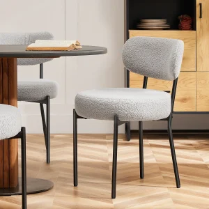 Dining Chairs Set of 2 Plush Fabric